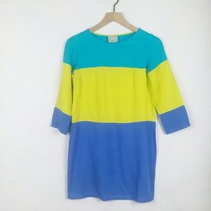 Anthropologie Maeve brightblock color block shift dress